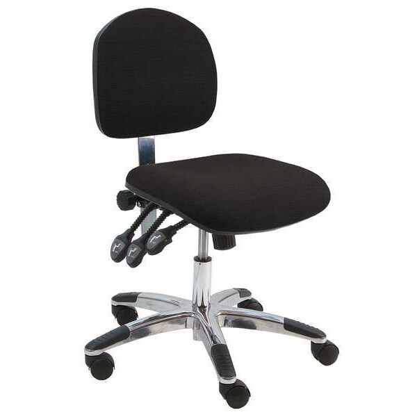 Benchpro Fabric Task Chair, 18" to 23", No Arms, Black - WAS-F-TLC-WW-BLACK
