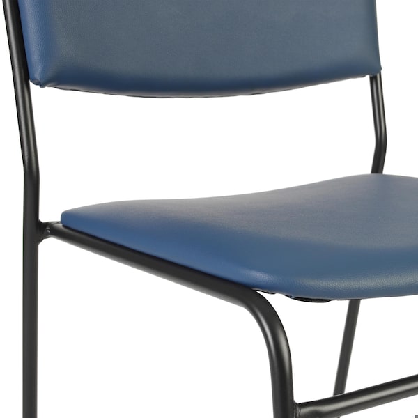 Flash Furniture HERCULES 500 lb. Capacity High Density Navy Vinyl Stacking Chair with Sled Base - XU-8700-NVY-B-VYL-30-GG