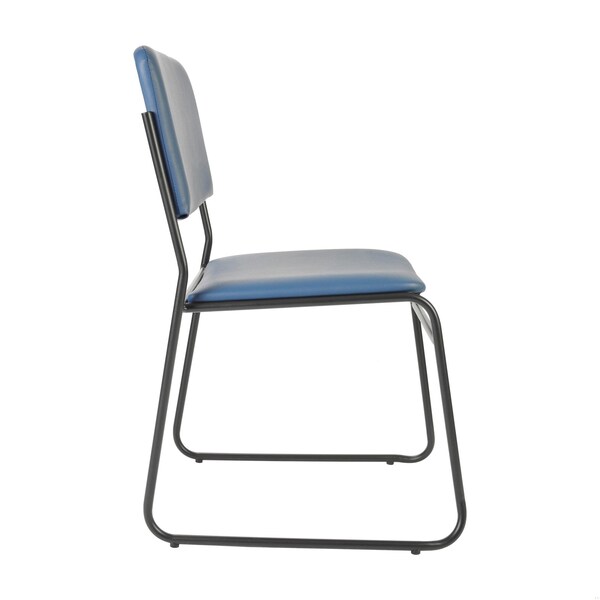 Flash Furniture HERCULES 500 lb. Capacity High Density Navy Vinyl Stacking Chair with Sled Base - XU-8700-NVY-B-VYL-30-GG