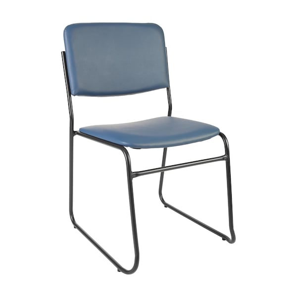 Flash Furniture HERCULES 500 lb. Capacity High Density Navy Vinyl Stacking Chair with Sled Base - XU-8700-NVY-B-VYL-30-GG