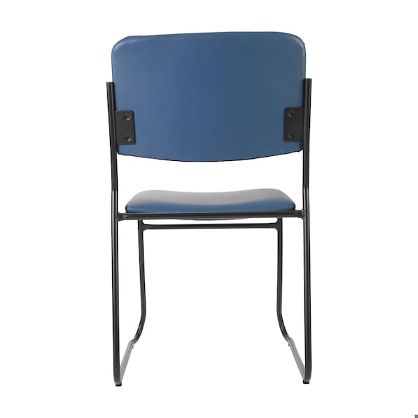 Flash Furniture HERCULES 500 lb. Capacity High Density Navy Vinyl Stacking Chair with Sled Base - XU-8700-NVY-B-VYL-30-GG