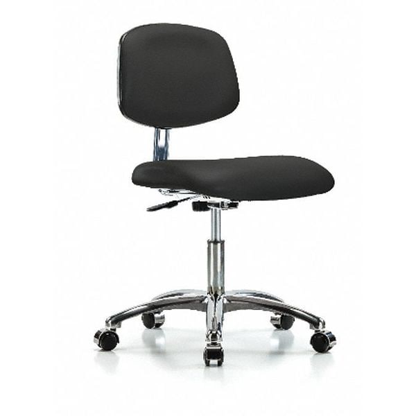Zoro Select Clean Room Chair Ergonomic Chair, 18-1/2" to 23-3/4" Height, Vinyl, Black - BR-CLR-VDHCH-CR-CC-8540