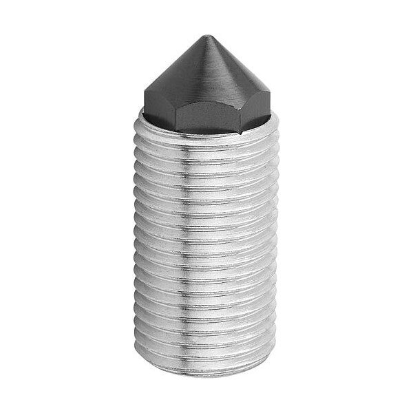 Kipp Push-Pull Plunger, Heavy Spring Force, With Rotation Lock, D=M12X1, 5 L=20, Form: K, Conical End - K0977.3212