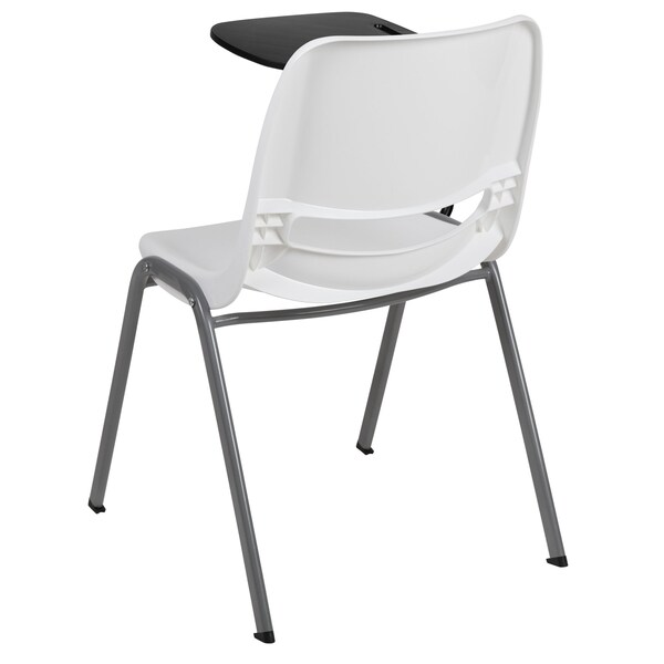 Flash Furniture White Tablet Arm Chair, PK5 - 5-RUT-EO1-WH-RTAB-GG