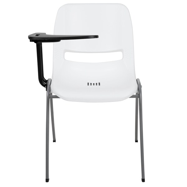 Flash Furniture White Tablet Arm Chair, PK5 - 5-RUT-EO1-WH-RTAB-GG