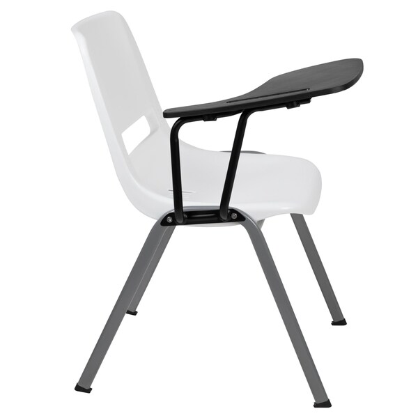Flash Furniture White Tablet Arm Chair, PK5 - 5-RUT-EO1-WH-RTAB-GG