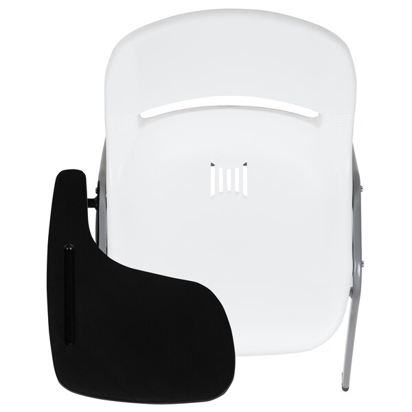 Flash Furniture White Tablet Arm Chair, PK5 - 5-RUT-EO1-WH-RTAB-GG