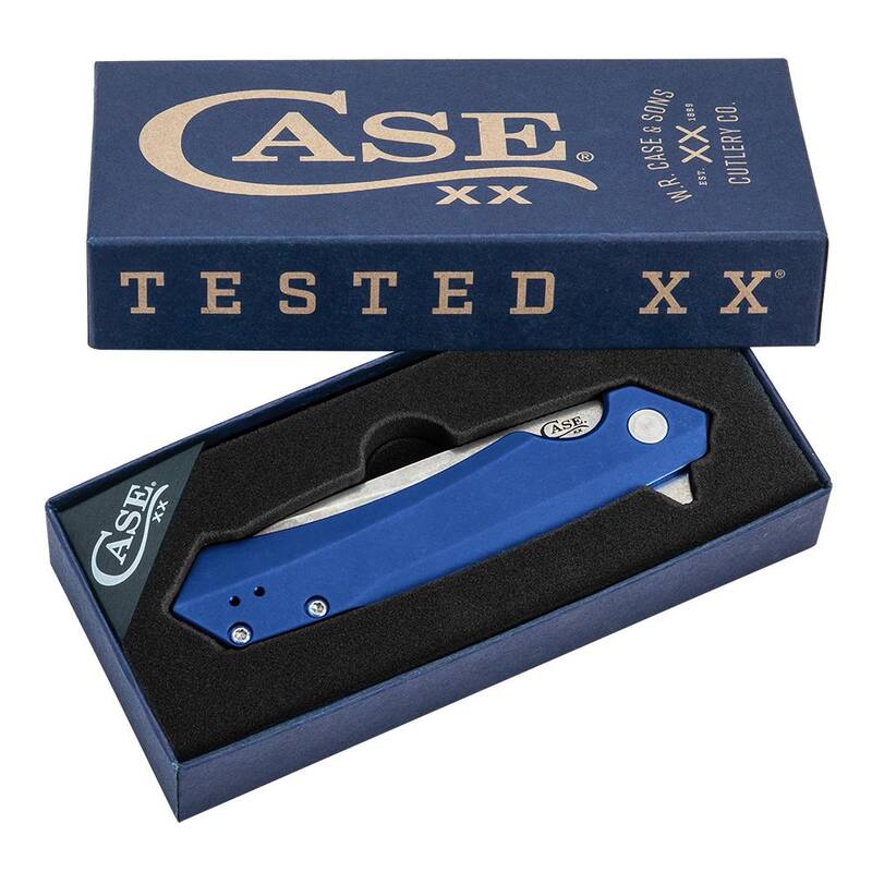 W.R. Case and Sons Cutlery Co. Blue Anodized Aluminum Kinzua Pocket Knife - FI64663