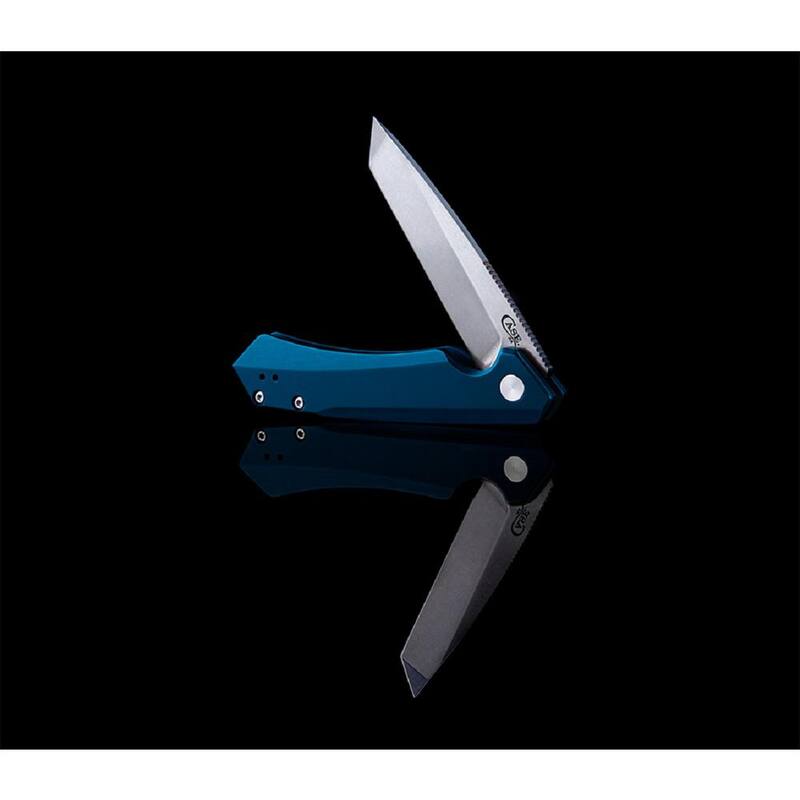 W.R. Case and Sons Cutlery Co. Blue Anodized Aluminum Kinzua Pocket Knife - FI64663