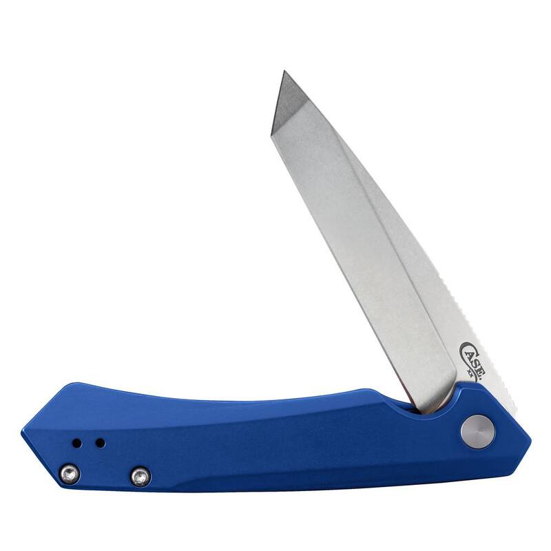 W.R. Case and Sons Cutlery Co. Blue Anodized Aluminum Kinzua Pocket Knife - FI64663