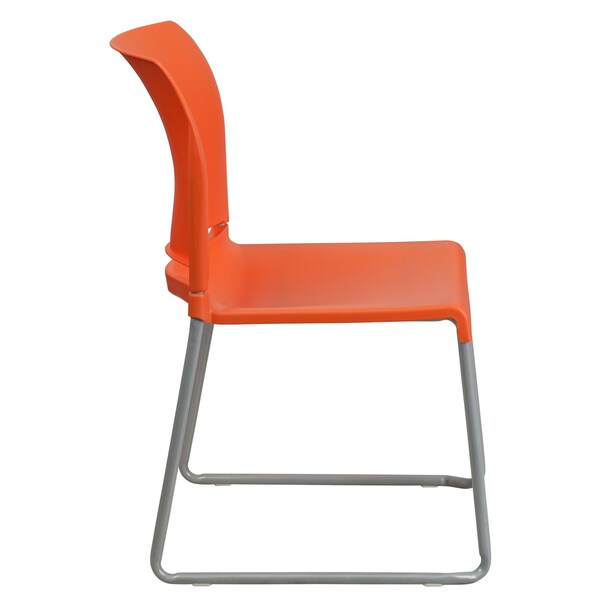 Flash Furniture Org Plastic Sled Stack Chair - 5-RUT-238A-OR-GG