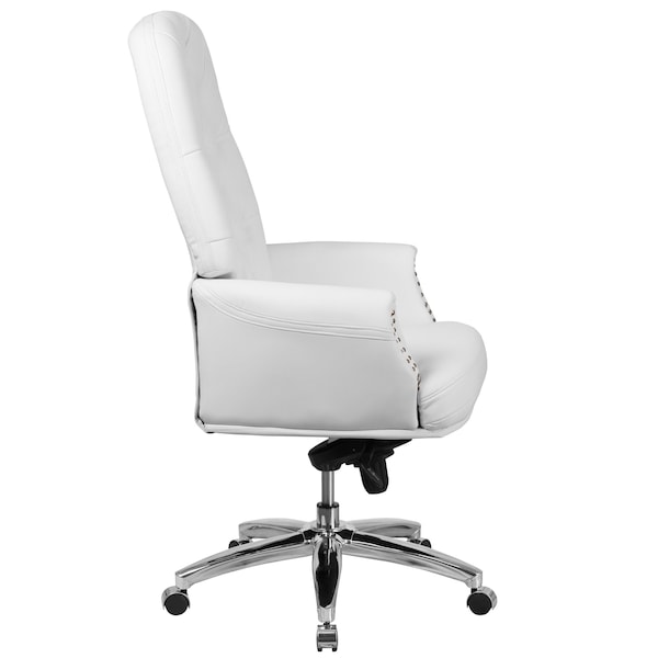 Flash Furniture Executive Chair Fixed Arms, 21" to 23-1/4" Height, Foam, White - BT-90269H-WH-GG