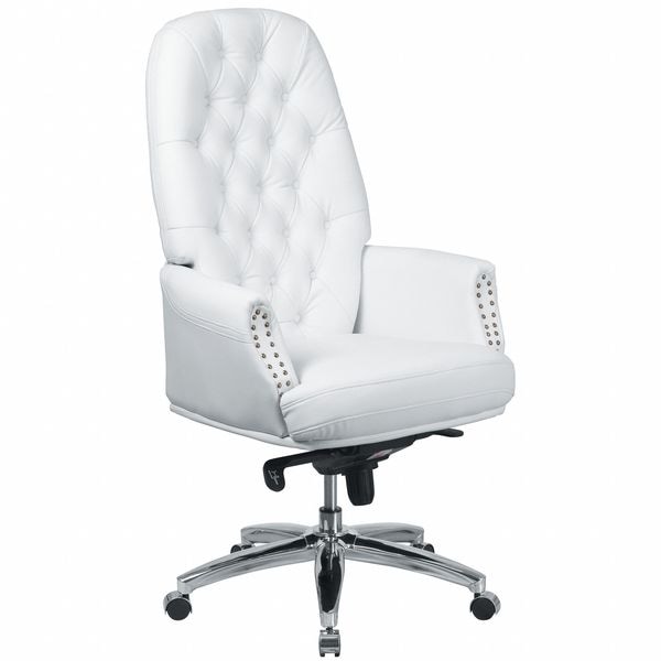 Flash Furniture Executive Chair Fixed Arms, 21" to 23-1/4" Height, Foam, White - BT-90269H-WH-GG