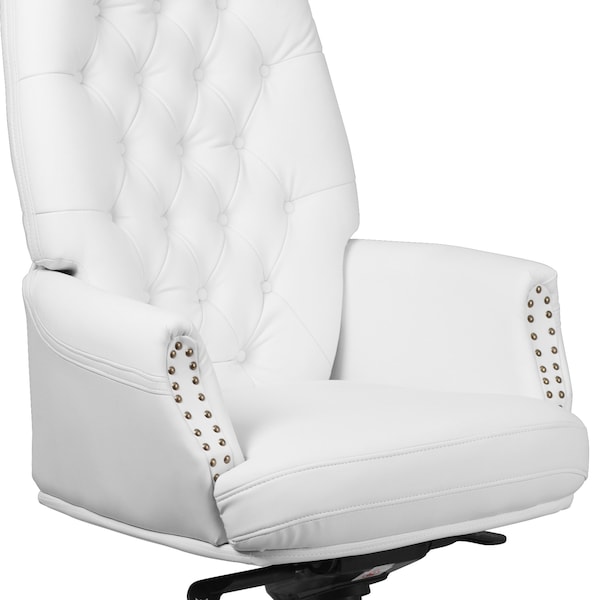 Flash Furniture Executive Chair Fixed Arms, 21" to 23-1/4" Height, Foam, White - BT-90269H-WH-GG