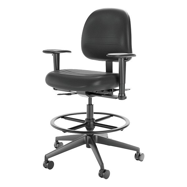 Cramer Polyurethane Task Chair, 22-3/4" to 33-1/4", Adjustable Arms, Black - RPMH2-252-2B
