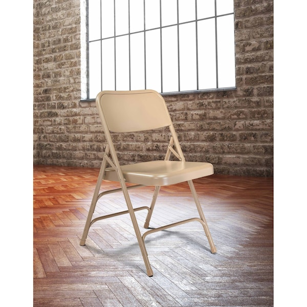 National Public Seating Folding Chair, Beige, 18-3/4 In., PK4 - 301