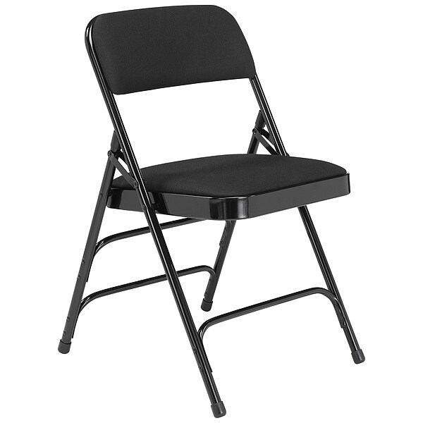 National Public Seating Triple Brace Fold Chair, Farbic, Blk, PK4 - 2310