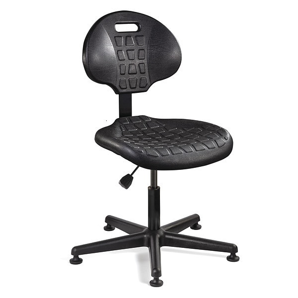 Bevco Polyurethane Desk Chair, 15" to 20", No Arms, Black - 7000-BLK