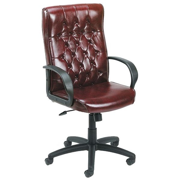 Zoro Select Executive Chair, Vinyl Oxblood Burgundy, Height 42-1/2" to 45-1/2" - 6GNP1