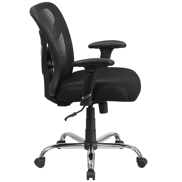 Flash Furniture Contemporary Office Chair, Black Seat, Black Back, 29 in W 26" L 42-1/4" H, Adjustable Padded - GO-2032-GG