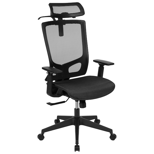 Flash Furniture Office Chair, Mesh, Black - H-2809-1KY-BK-GG
