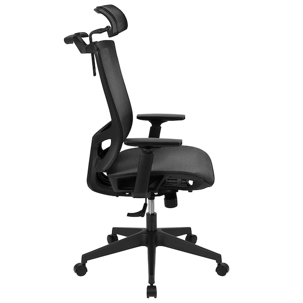 Flash Furniture Office Chair, Mesh, Black - H-2809-1KY-BK-GG