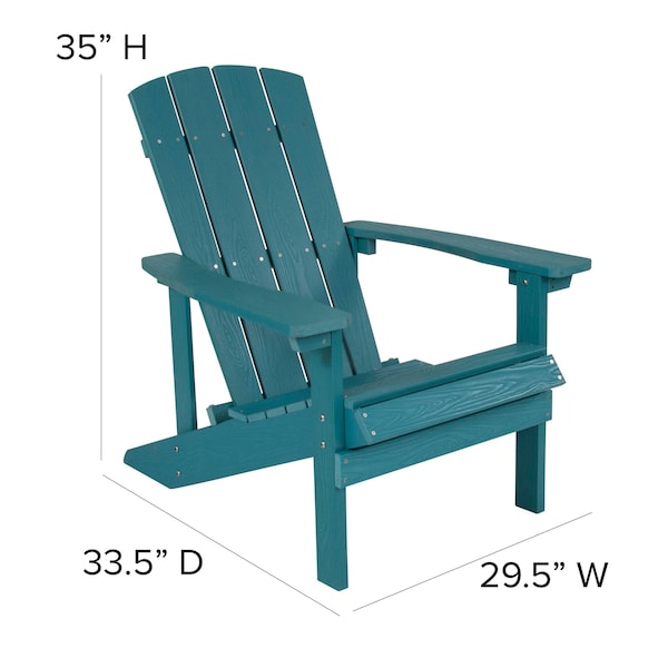 Flash Furniture Charlstwn Adirondack Chair, Sea Foam Wood, Sea Foam Seat, Wood Back, 29.5 W 35 H - JJ-C14501-SFM-GG