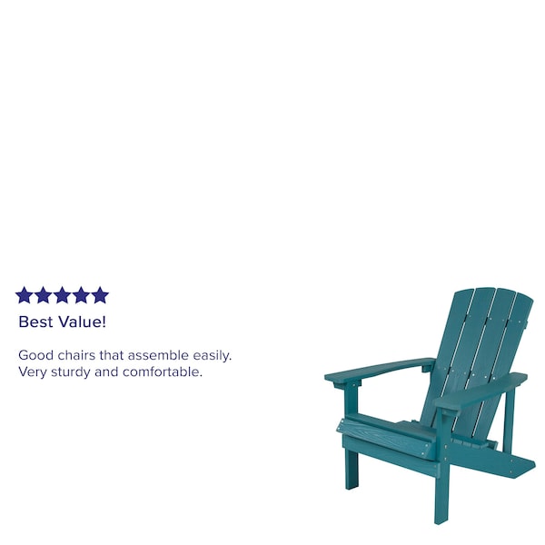 Flash Furniture Charlstwn Adirondack Chair, Sea Foam Wood, Sea Foam Seat, Wood Back, 29.5 W 35 H - JJ-C14501-SFM-GG