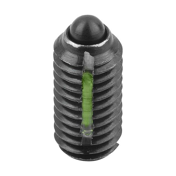 Kipp Spring Plunger Standard Spring Force, Long-Lok D=M06 L=14, Steel, Comp: Pin Steel - K0323.06