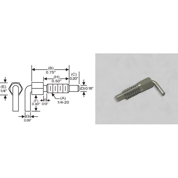 S & W Manufacturing L-Handle, Non Lock Nose P, 1/4-20", .5" - LNS-0