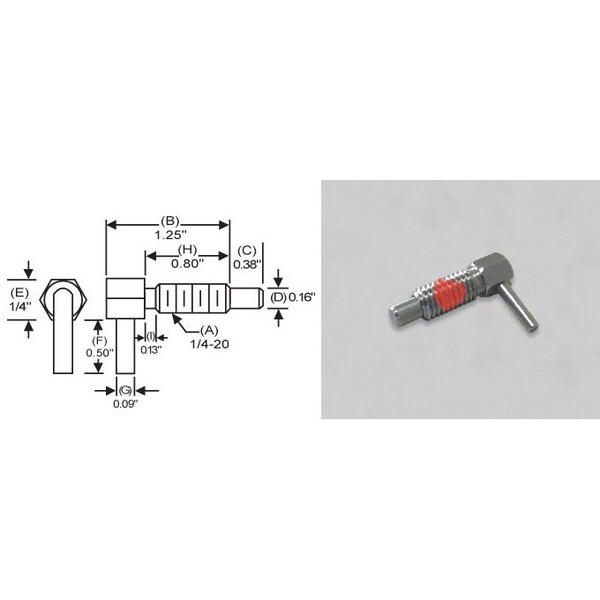 S & W Manufacturing L-Handle Lock, Nose P, 1/4-20", .8" - SLLW-1