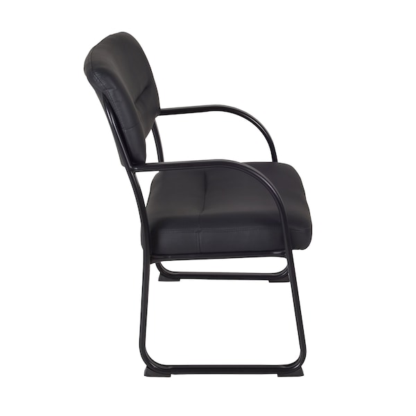 Regency Crusoe Side Chair, Black Seat, Black Back, 33" W 26" L 35" H, Fixed, Leather Seat - 1106BK