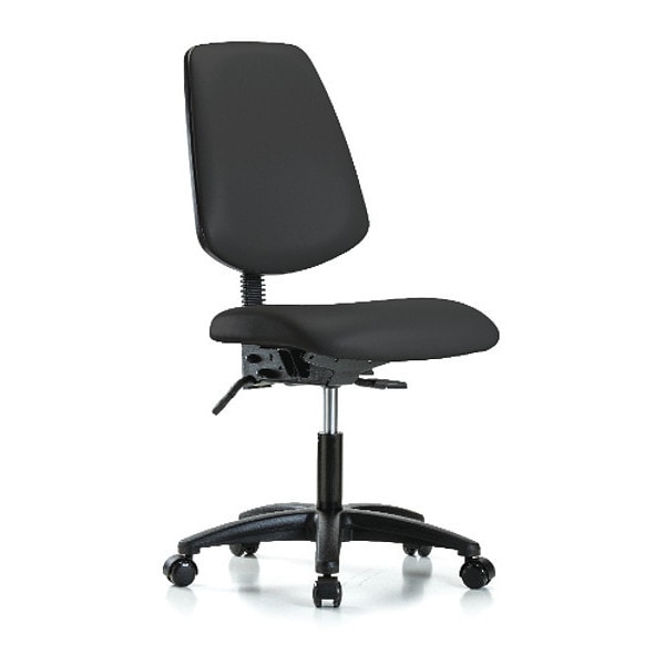 Blue Ridge Ergonomics Desk Chair No Arms, 18" to 23" Height, Vinyl, Black - BR-VDHCH-MB-RG-T0-A0-RC-8540