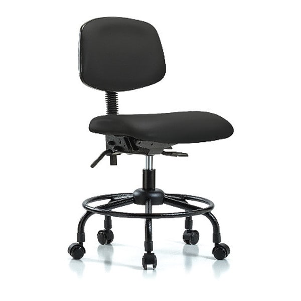 Blue Ridge Ergonomics Desk Chair Desk Chair, RT Casters, Vinyl, BLK, No Arms, 21" to 26" Height, Vinyl, Black - BR-VDHCH-RT-T0-A0-RC-8540