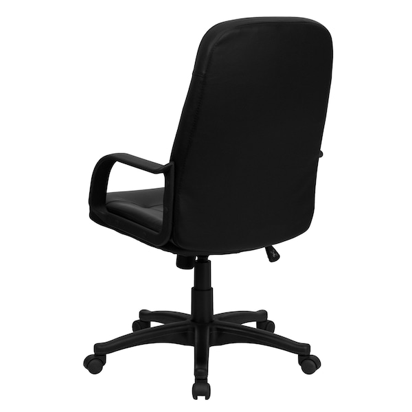 Flash Furniture Contemporary Chair High Back Exec Chair w/Arms, Black, 17" to 21" Height, Vinyl, Black - H8021-GG