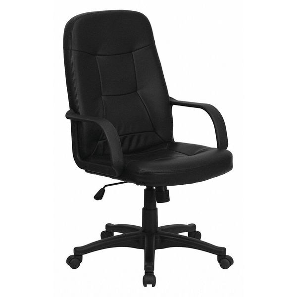 Flash Furniture Contemporary Chair High Back Exec Chair w/Arms, Black, 17" to 21" Height, Vinyl, Black - H8021-GG