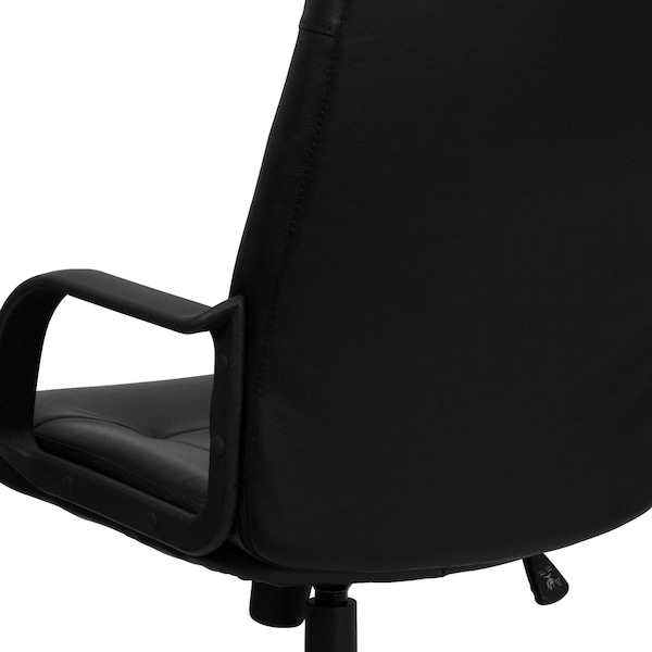 Flash Furniture Contemporary Chair High Back Exec Chair w/Arms, Black, 17" to 21" Height, Vinyl, Black - H8021-GG