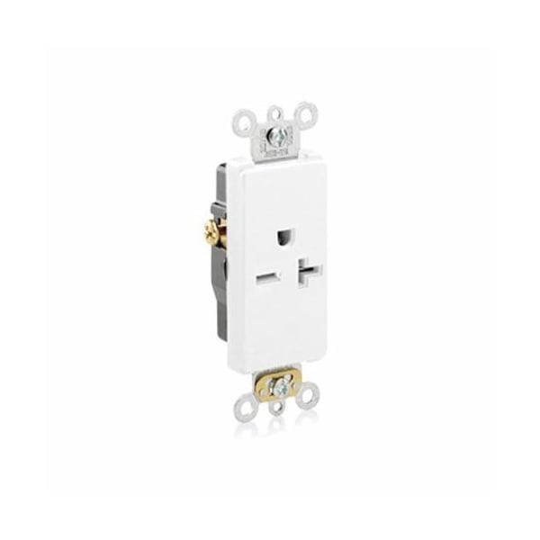 Leviton 20 Amp, 125 Volt, Nema 5-20R, Single Receptacle White - 16351-W