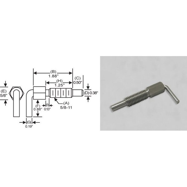 S & W Manufacturing L-Handle, Non Lock Nose P, 5/8-11", 1.25" - LNS-6