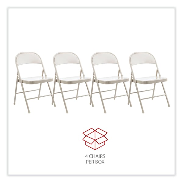 Alera Armless Steel Folding Chair, Supports Up to 275 lb, Taupe, PK4, 4PK - ALECA944