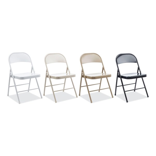 Alera Armless Steel Folding Chair, Supports Up to 275 lb, Taupe, PK4, 4PK - ALECA944