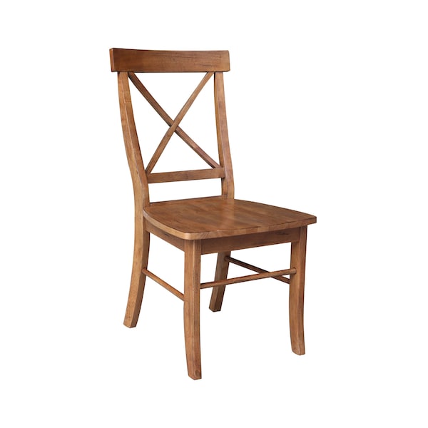 International Concepts Set of Two X-Back Chair, with Solid Wood Seat, Distressed Oak - C42-613P