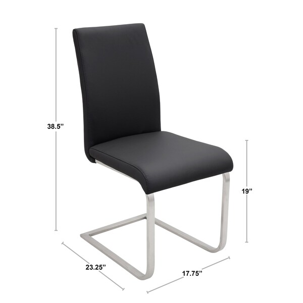 Lumisource Foster Dining Chair in Grey Faux Leather, PK 2 - DC-FSTR GY2