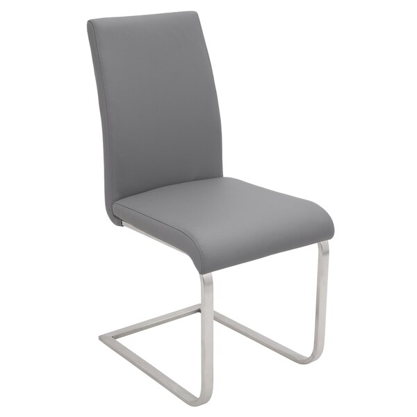 Lumisource Foster Dining Chair in Grey Faux Leather, PK 2 - DC-FSTR GY2