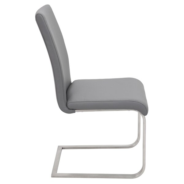 Lumisource Foster Dining Chair in Grey Faux Leather, PK 2 - DC-FSTR GY2
