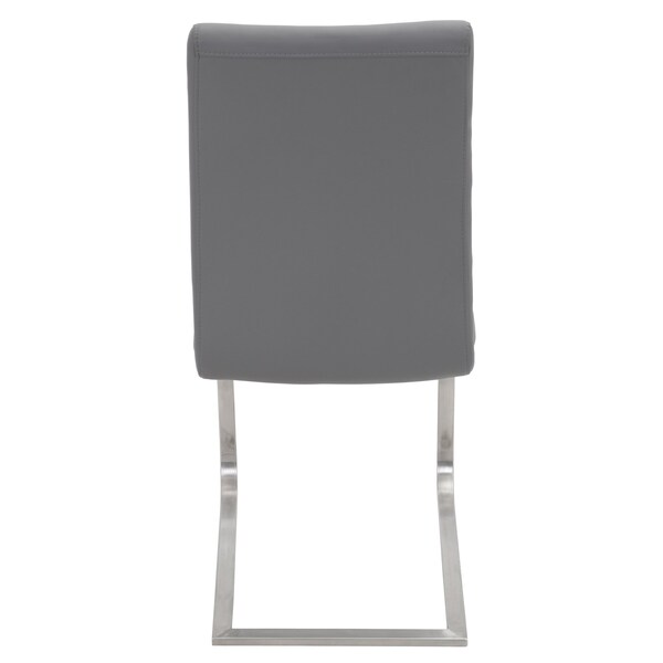 Lumisource Foster Dining Chair in Grey Faux Leather, PK 2 - DC-FSTR GY2