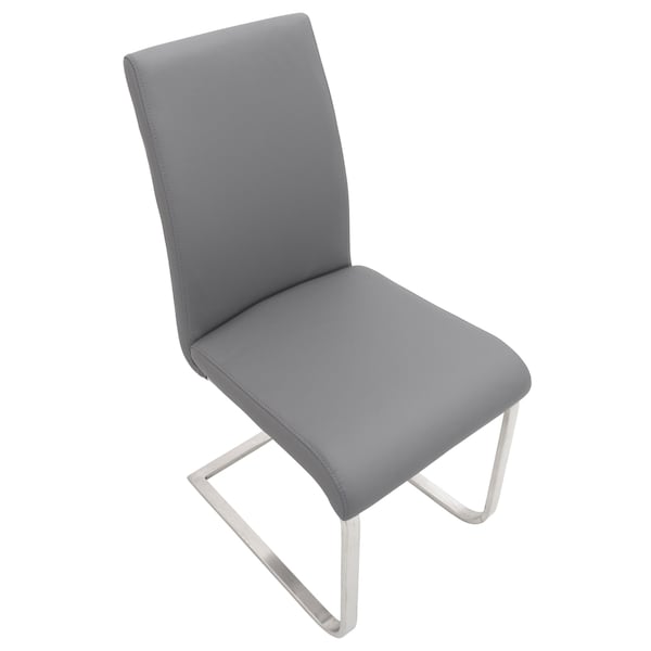 Lumisource Foster Dining Chair in Grey Faux Leather, PK 2 - DC-FSTR GY2