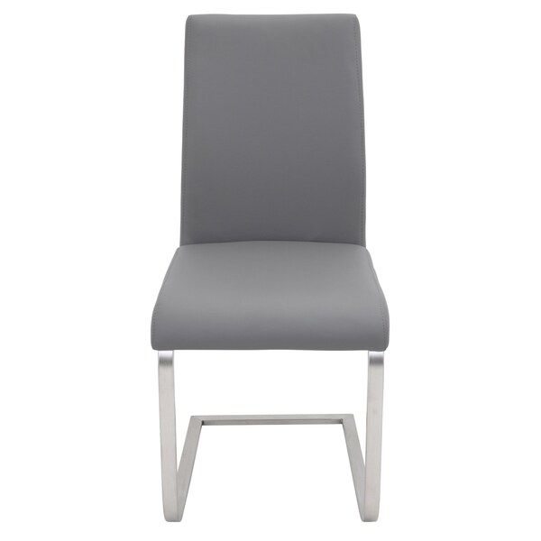 Lumisource Foster Dining Chair in Grey Faux Leather, PK 2 - DC-FSTR GY2