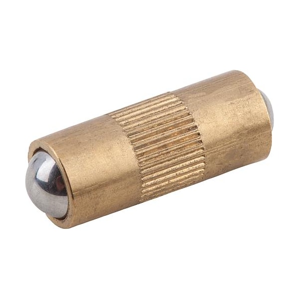 Kipp Spring Plunger, Double Sided, D=4 L=10, Brass, Comp: Ball Stainless Steel - K0337.04