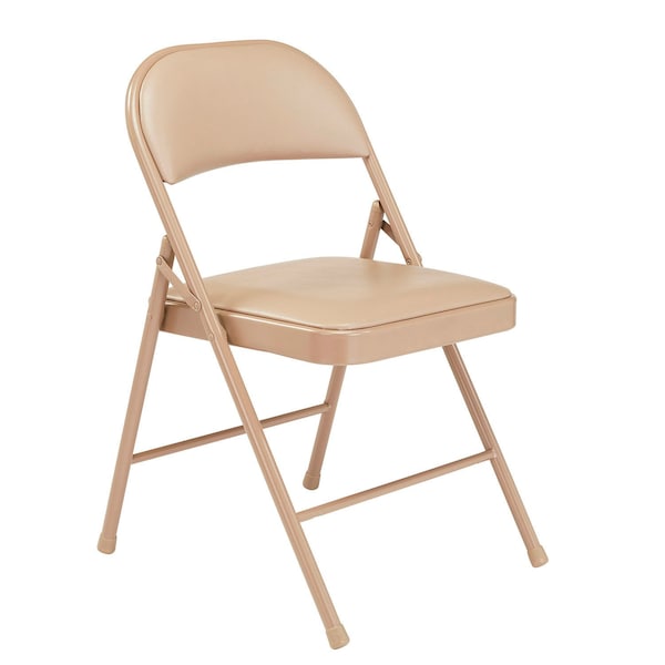 Interion By Global Industrial Interion Folding Chair, Vinyl, Beige - 607863BG